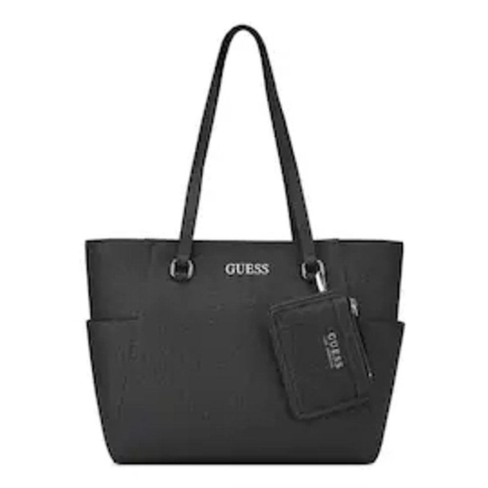 GUESS Black Tote with Removable Zip Pouch